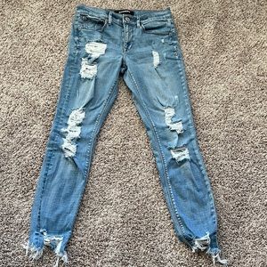 Express Distressed Skinny Jeans